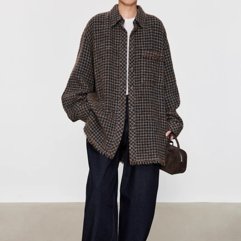 CHICJOC Premium Alpaca Wool Tweed Oversized Shacket – Size 1